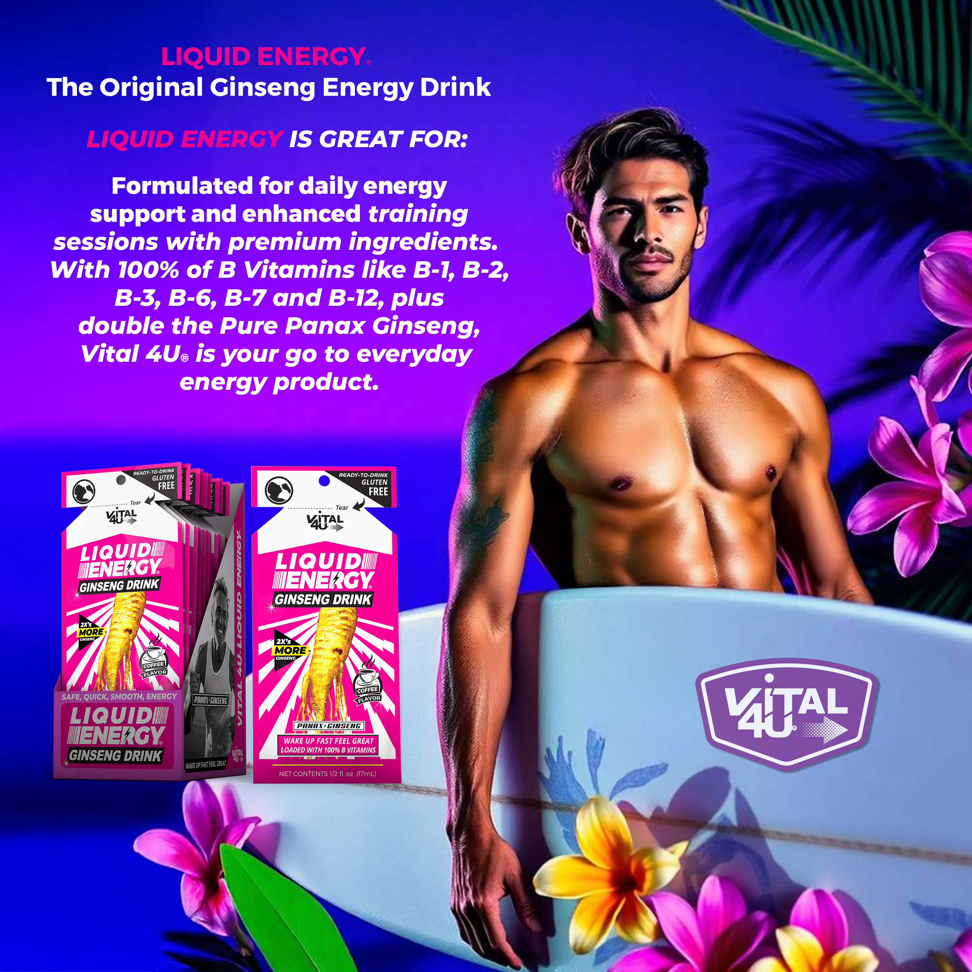 Liquid Energy® Ginseng Energy Drink/Now With Twice The Ginseng!